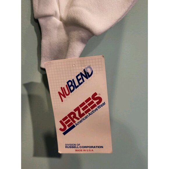 Vtg Deadstock Jerzees Umbrella Applique Collared Cottage Novelty Sweatshirt M - Picture 6 of 9